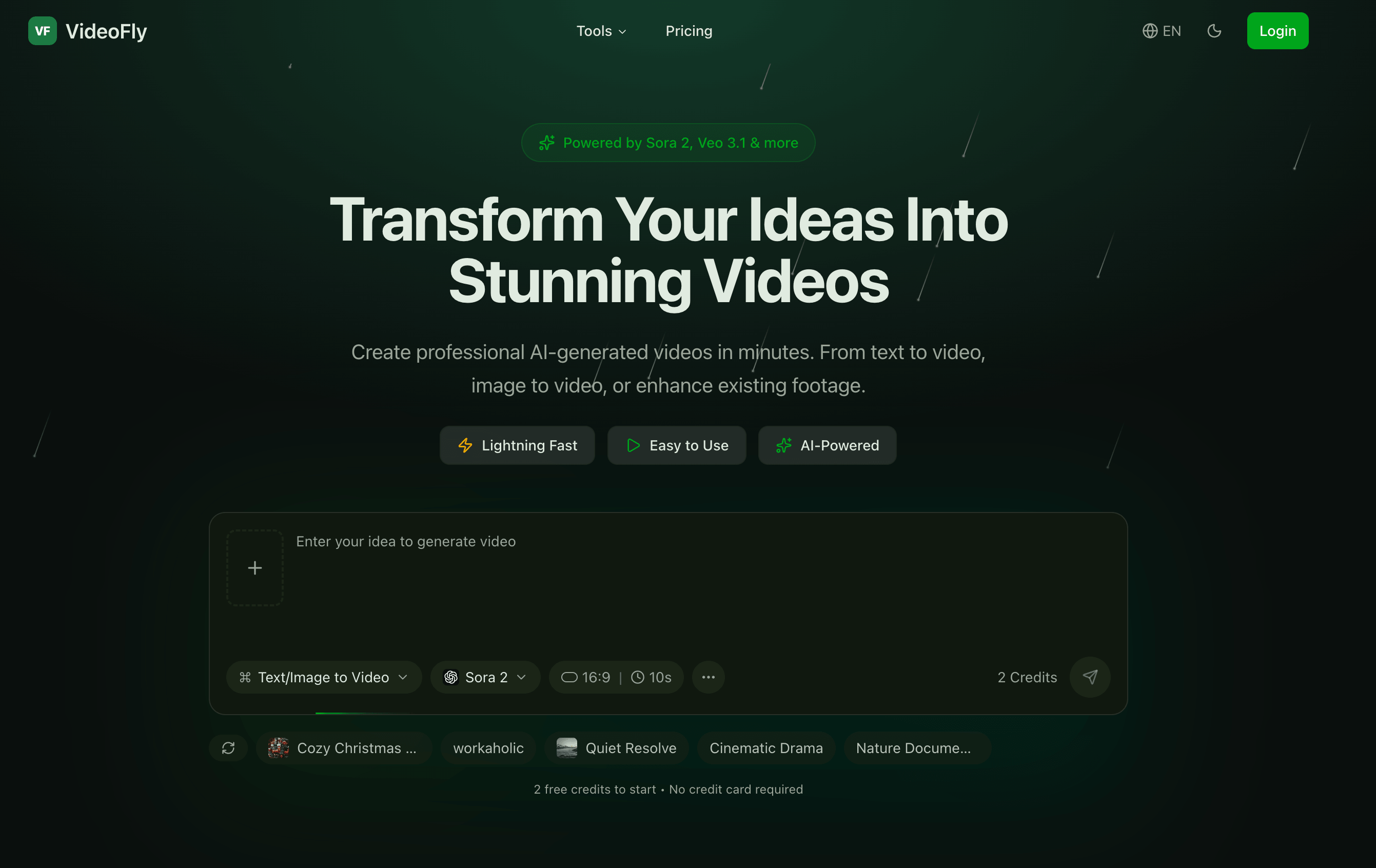 Videofly · 模板演示界面